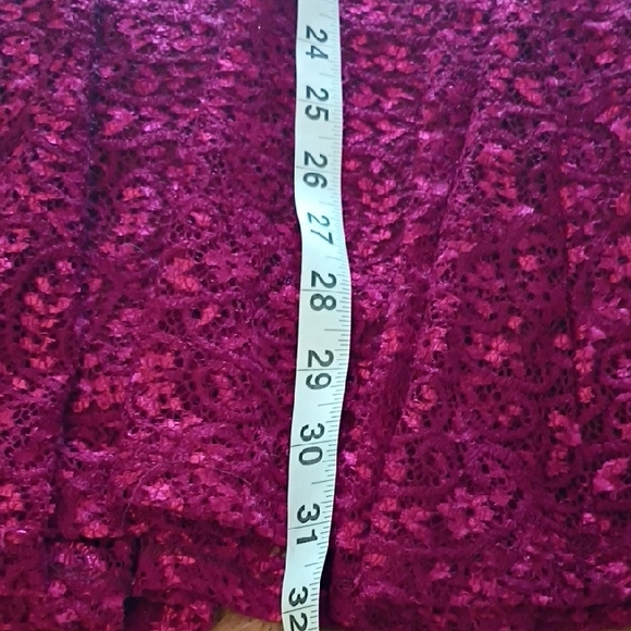 Burgundy Sheen Lace Dress By City Studio. Great Boho Vibes. Size Small. - Picture 13 of 15